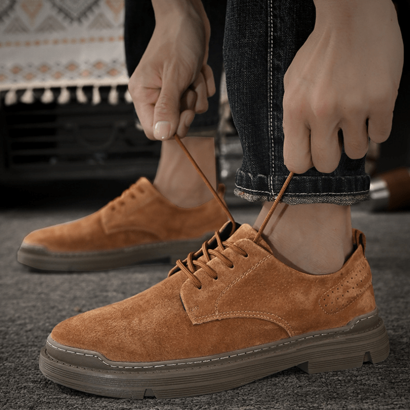 Primadon Herren Schuhe Tobias weiche Wildlederschnürschuhe für Herren elegant