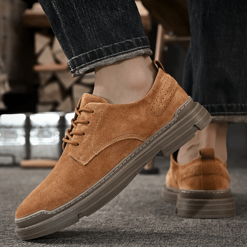 Primadon Herren Schuhe Tobias weiche Wildlederschnürschuhe für Herren elegant