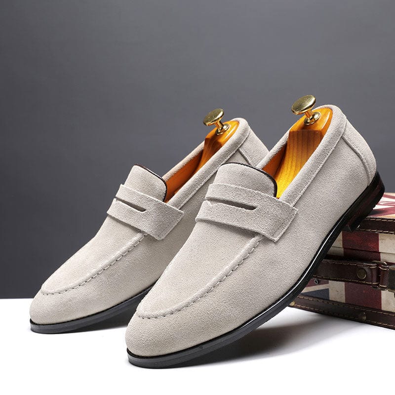 Primadon Herren Schuhe Weiß / 37.5 Stefan | Elegante Wildleder Slipper für Herren