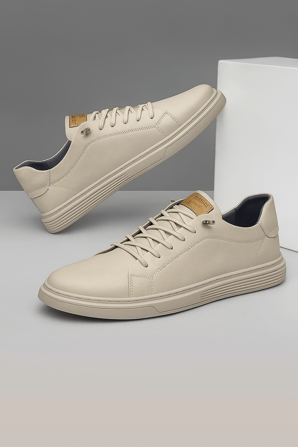 Primadon Herren Schuhe Weiß / 38.5 Luca atmungsaktive Sneakers für Herren echtes Leder