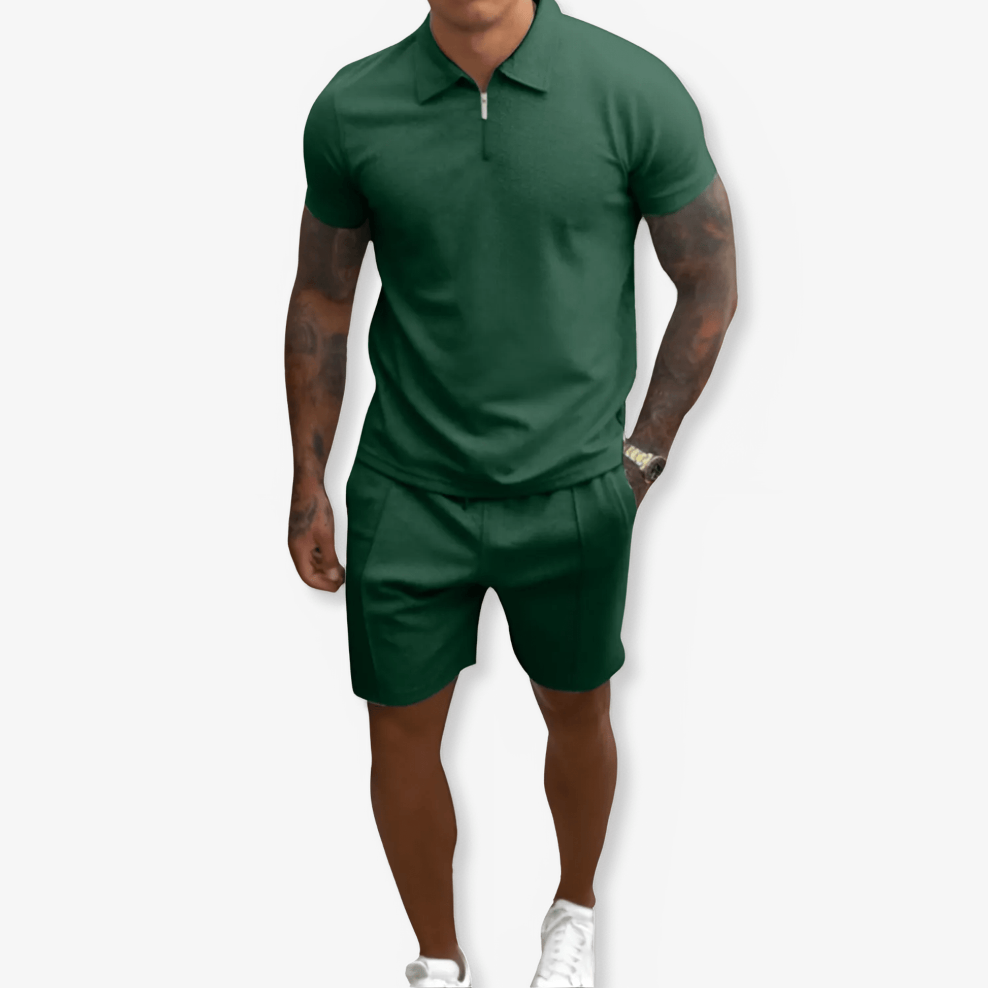 Primadon Herren Sets Grün / S Thiago atmungsaktives Polo Set für Herren Sommer