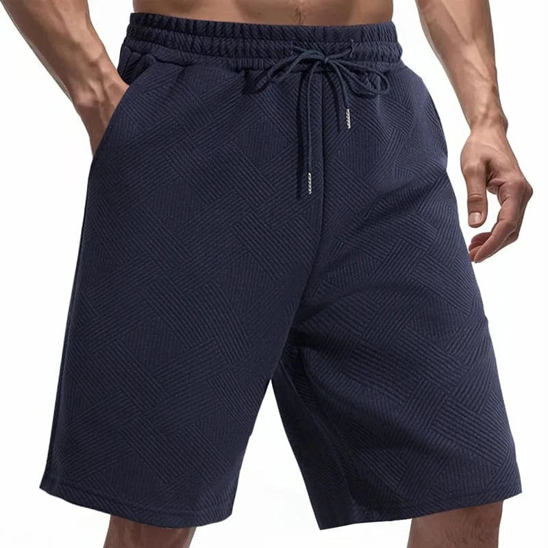 Primadon Herren Shorts Blau / XXXL Elias lockere Jacquard-Shorts für Herren Sommer