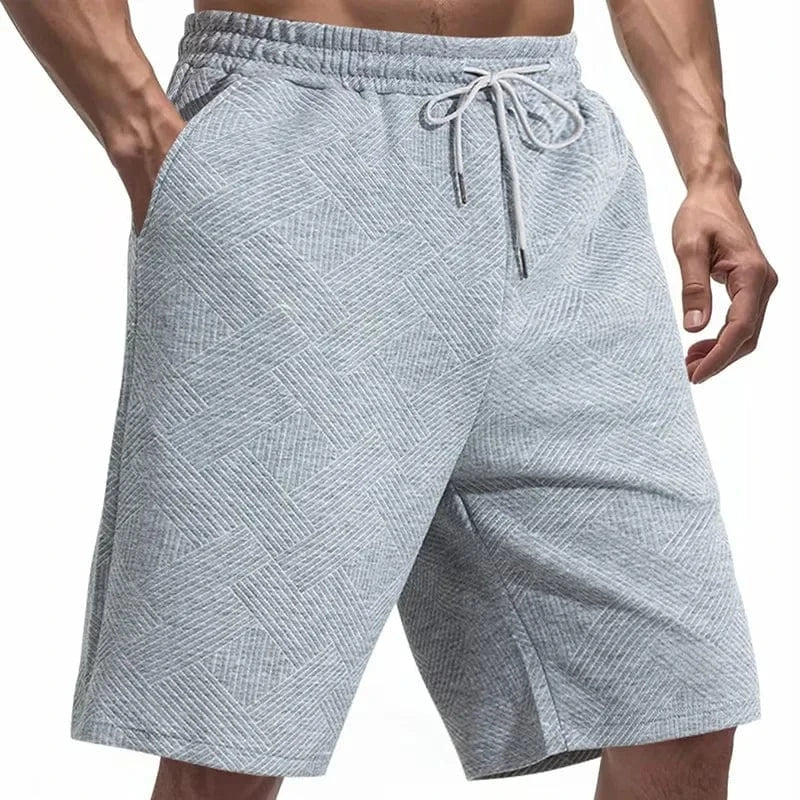 Primadon Herren Shorts Grau / XXXL Elias lockere Jacquard-Shorts für Herren Sommer