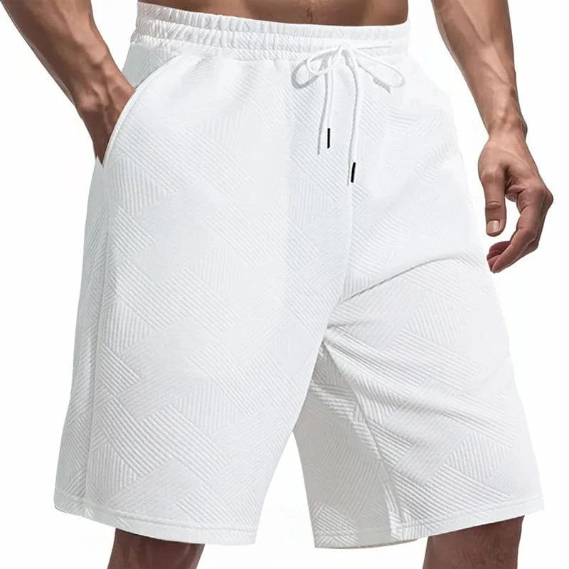 Primadon Herren Shorts Weiß / S Elias lockere Jacquard-Shorts für Herren Sommer