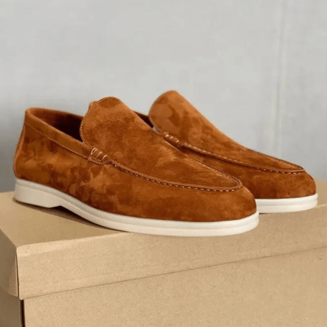 Primadon Herren Slipper Aris | elegante Wildleder Loafer für Herren bequem
