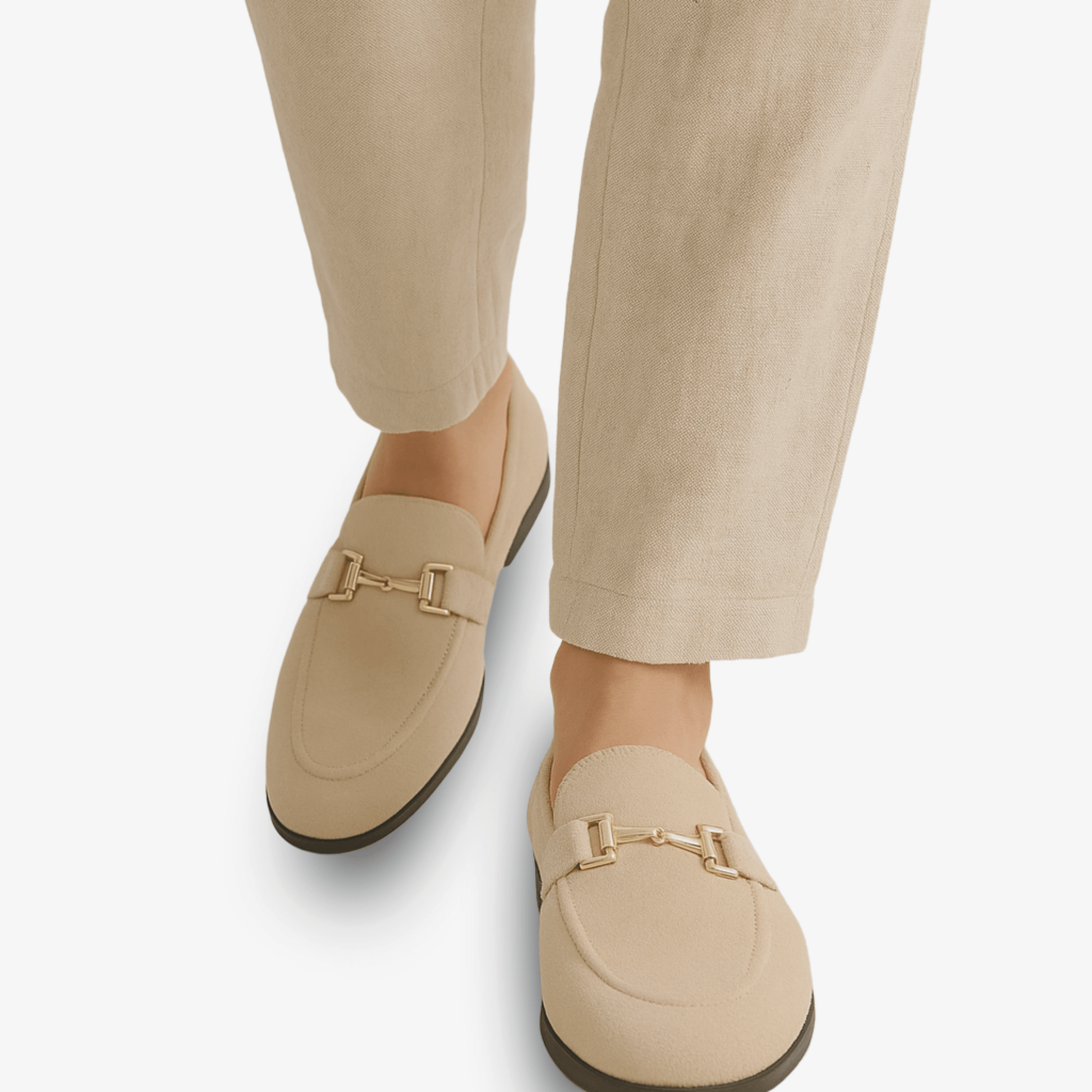 Primadon Herren Slipper Beige / 38 Henri eleganter Loafer für Herren Wildlederimitat