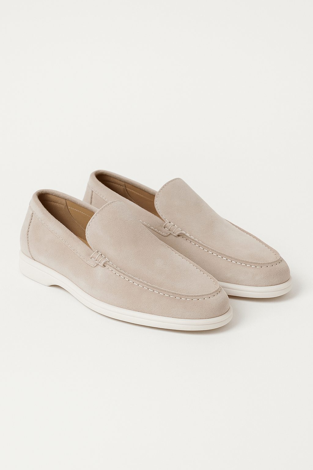 Primadon Herren Slipper Biege / 37 Jules eleganter Loafer für Herren Wildlederimitat