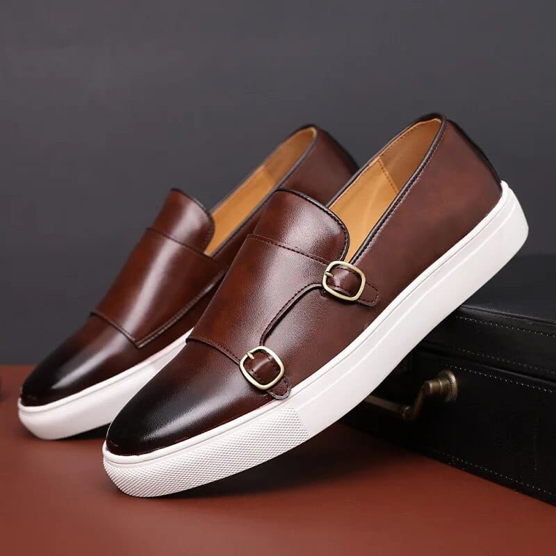 Primadon Herren Slipper Braun / 38.5 Théo eleganter Loafer für Herren echtes Leder