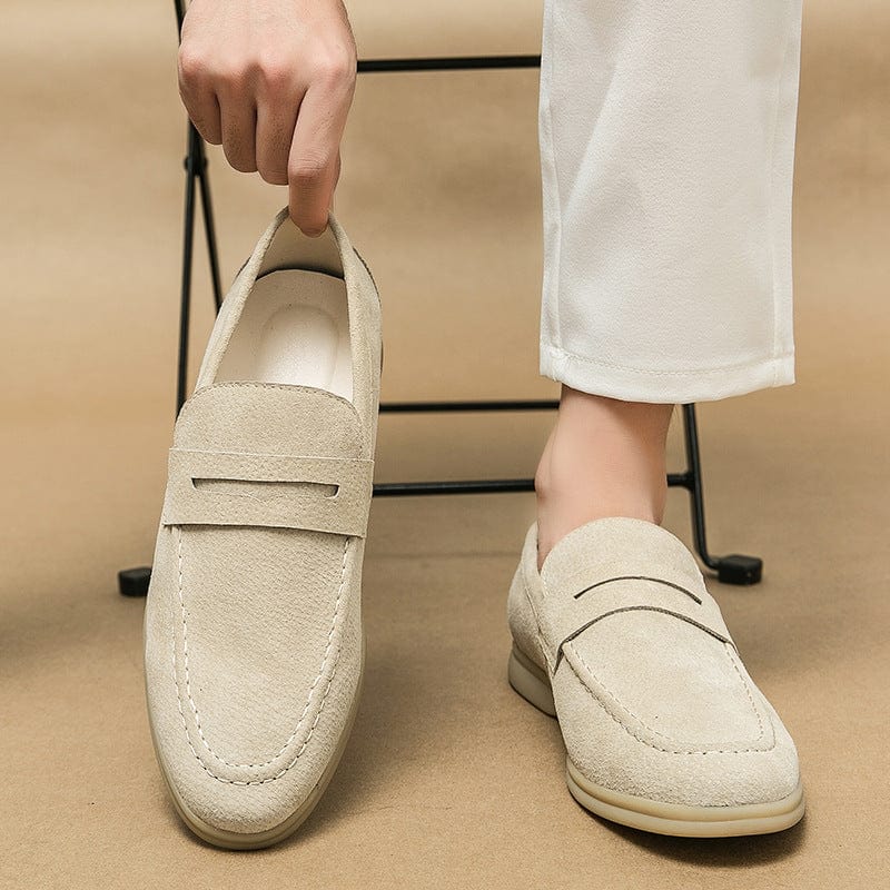 Primadon Herren Slipper Dario eleganter Loafer aus Wildleder für Herren bequem