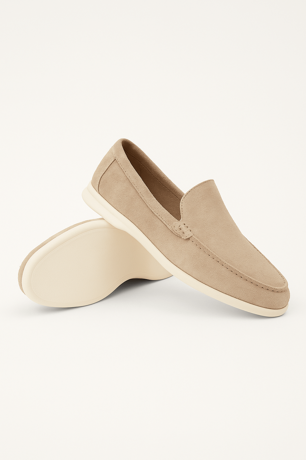 Primadon Herren Slipper Hellbraun / 37 Jules eleganter Loafer für Herren Wildlederimitat