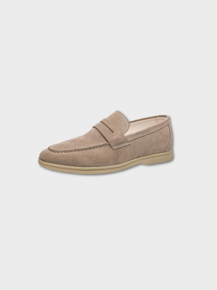 Primadon Herren Slipper Hellbraun / 38 Dario eleganter Loafer aus Wildleder für Herren bequem