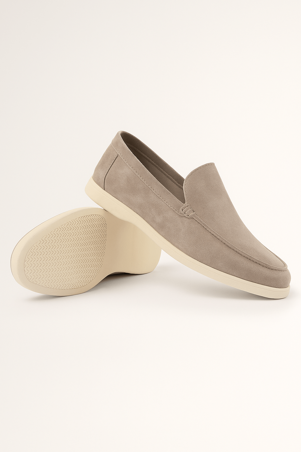 Primadon Herren Slipper Hellgrau / 37 Jules eleganter Loafer für Herren Wildlederimitat