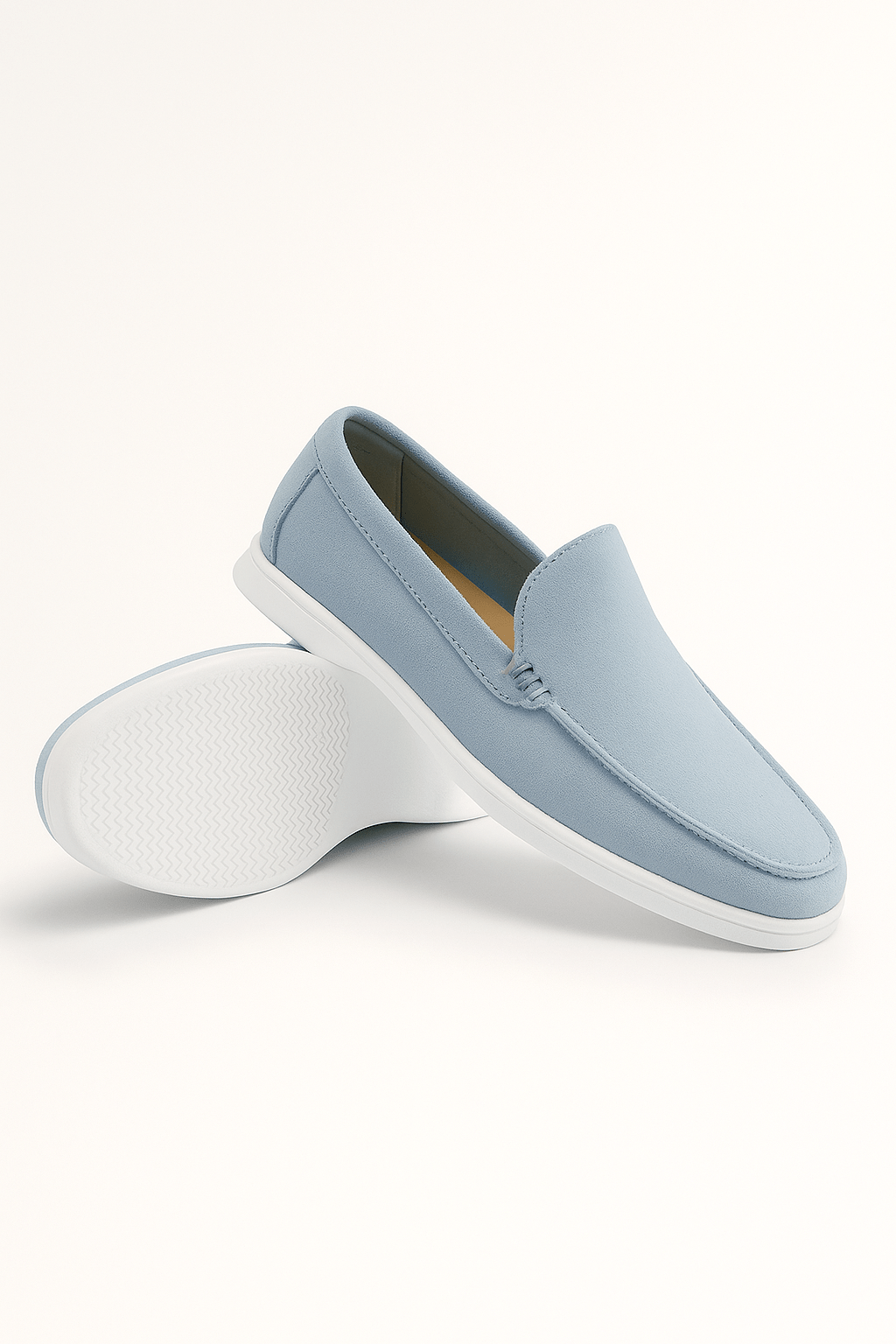 Primadon Herren Slipper Himmelblau / 37 Jules eleganter Loafer für Herren Wildlederimitat