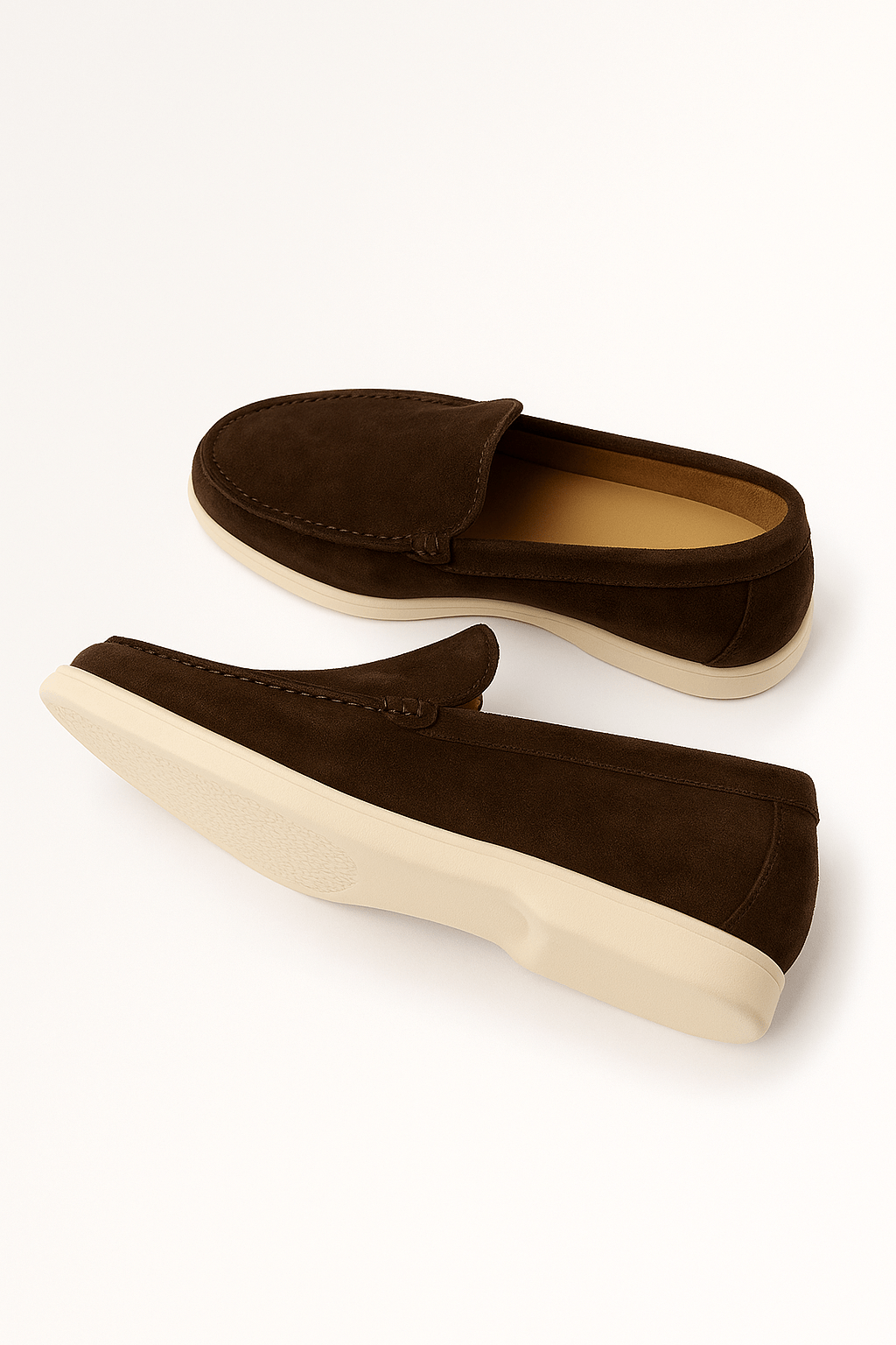 Primadon Herren Slipper Kaffee / 37 Jules eleganter Loafer für Herren Wildlederimitat
