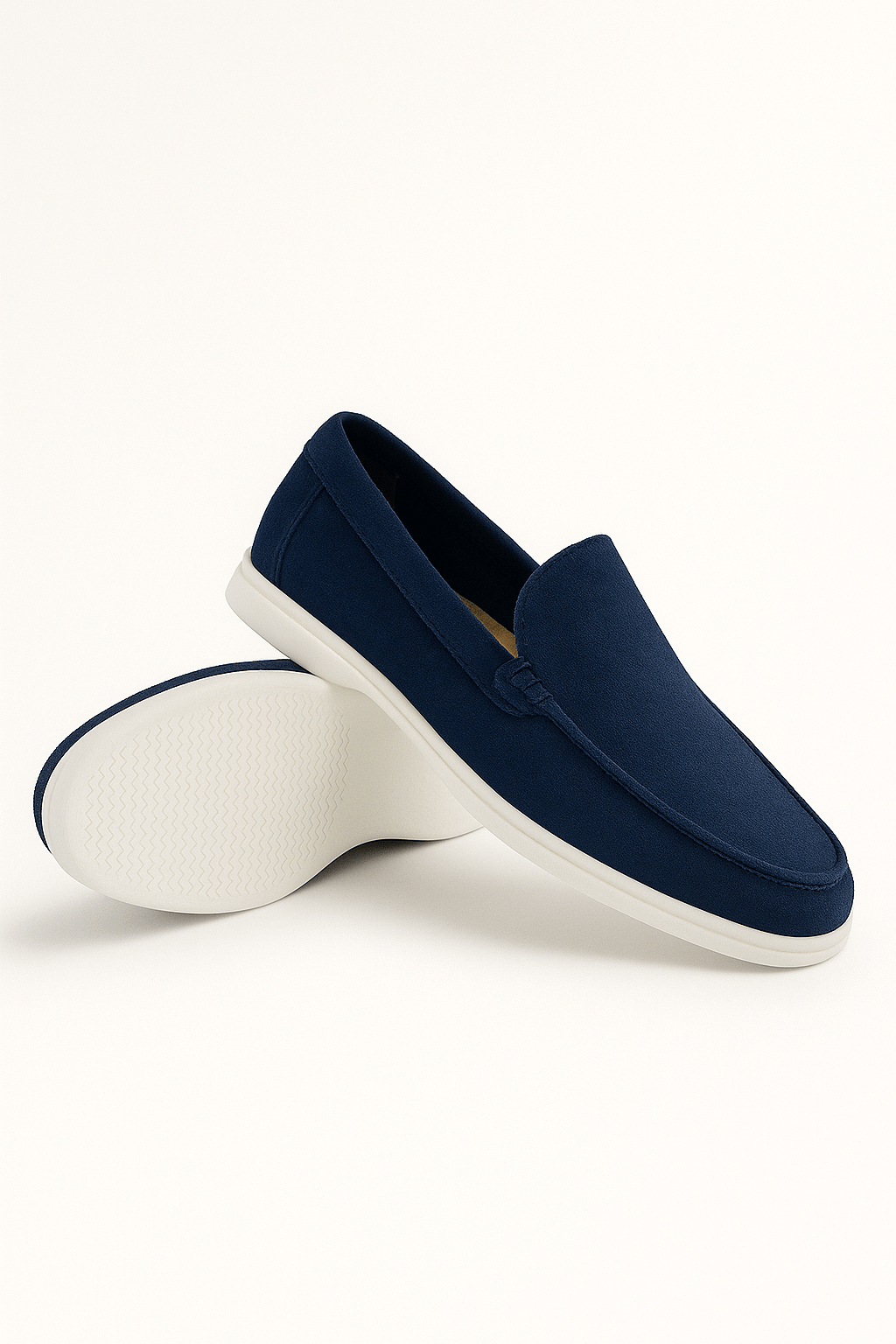 Primadon Herren Slipper Marineblau / 37 Jules eleganter Loafer für Herren Wildlederimitat
