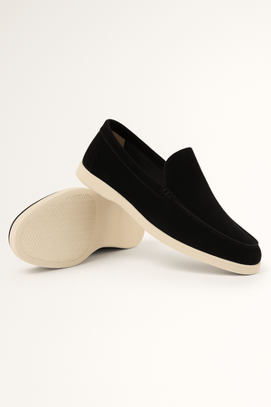 Primadon Herren Slipper Schwarz / 37 Jules eleganter Loafer für Herren Wildlederimitat
