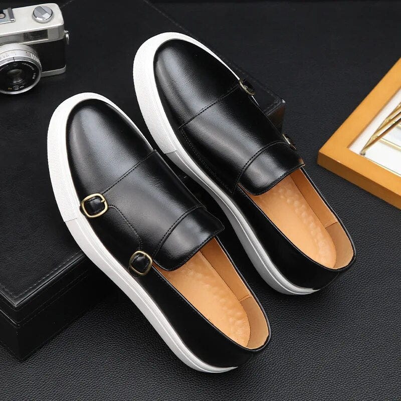 Primadon Herren Slipper Schwarz / 38.5 Théo eleganter Loafer für Herren echtes Leder