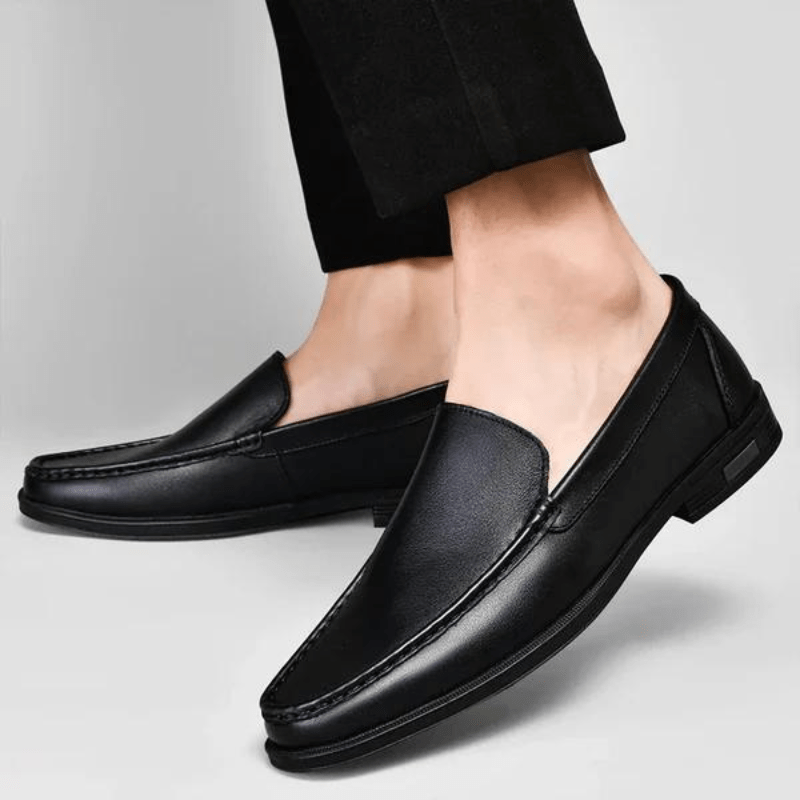 Primadon Herren Slipper Tarek klassische Lederloafer für Herren bequem