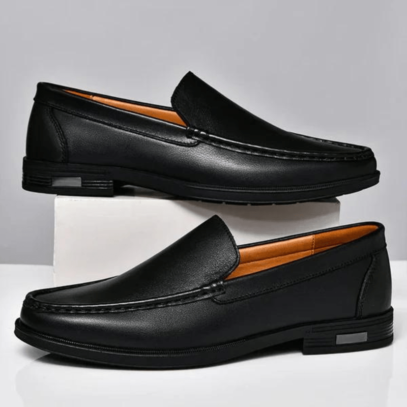 Primadon Herren Slipper Tarek klassische Lederloafer für Herren bequem