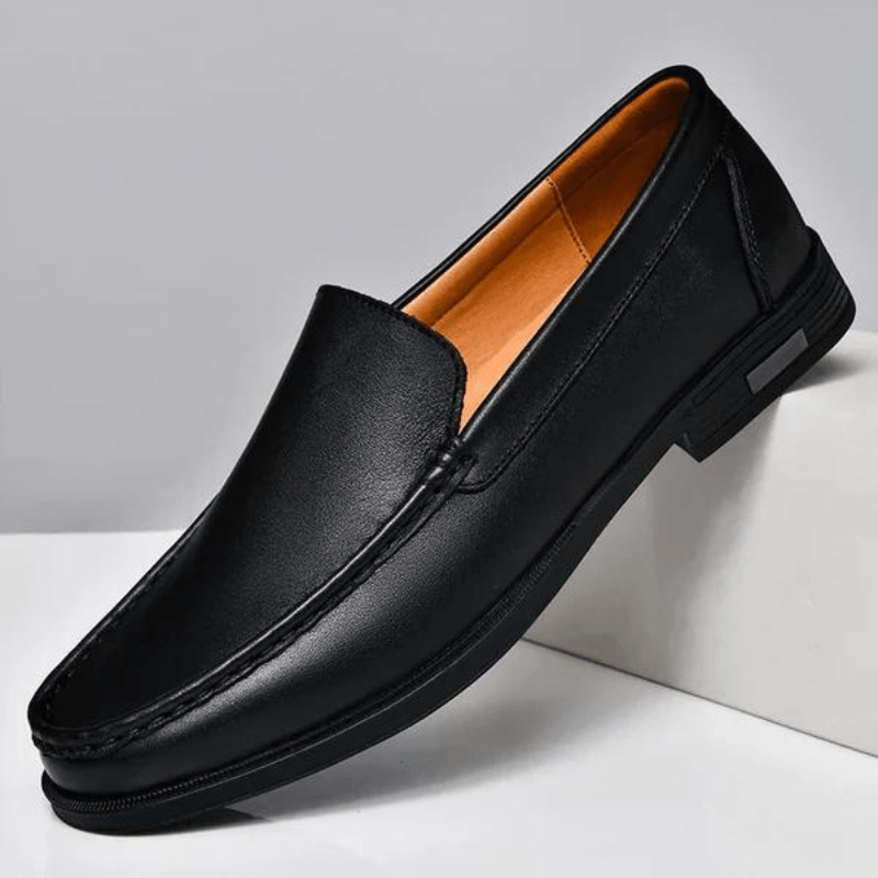 Primadon Herren Slipper Tarek klassische Lederloafer für Herren bequem