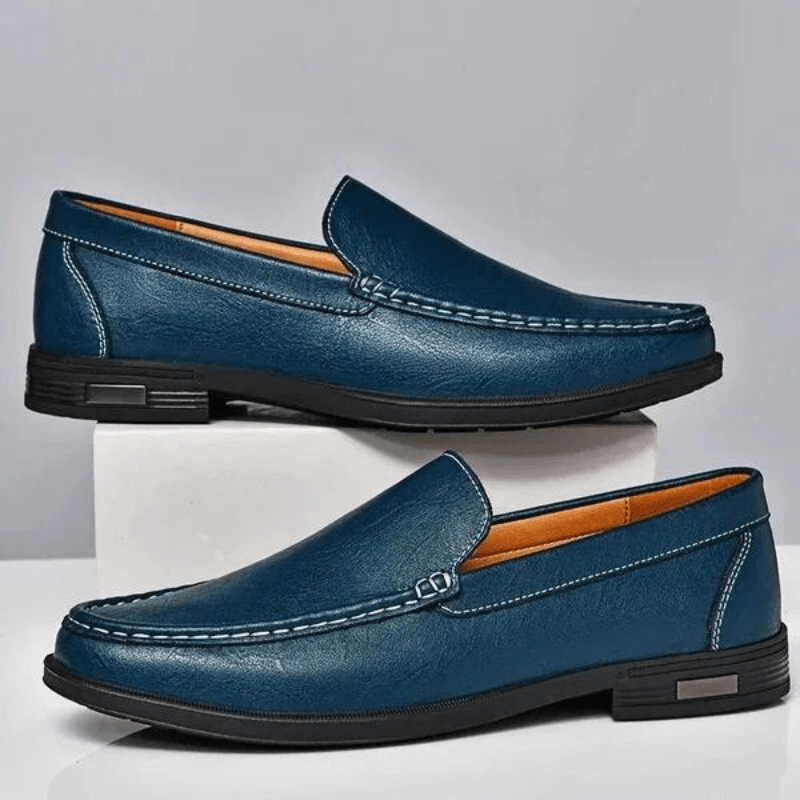 Primadon Herren Slipper Tarek klassische Lederloafer für Herren bequem