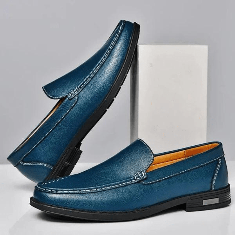 Primadon Herren Slipper Tarek klassische Lederloafer für Herren bequem