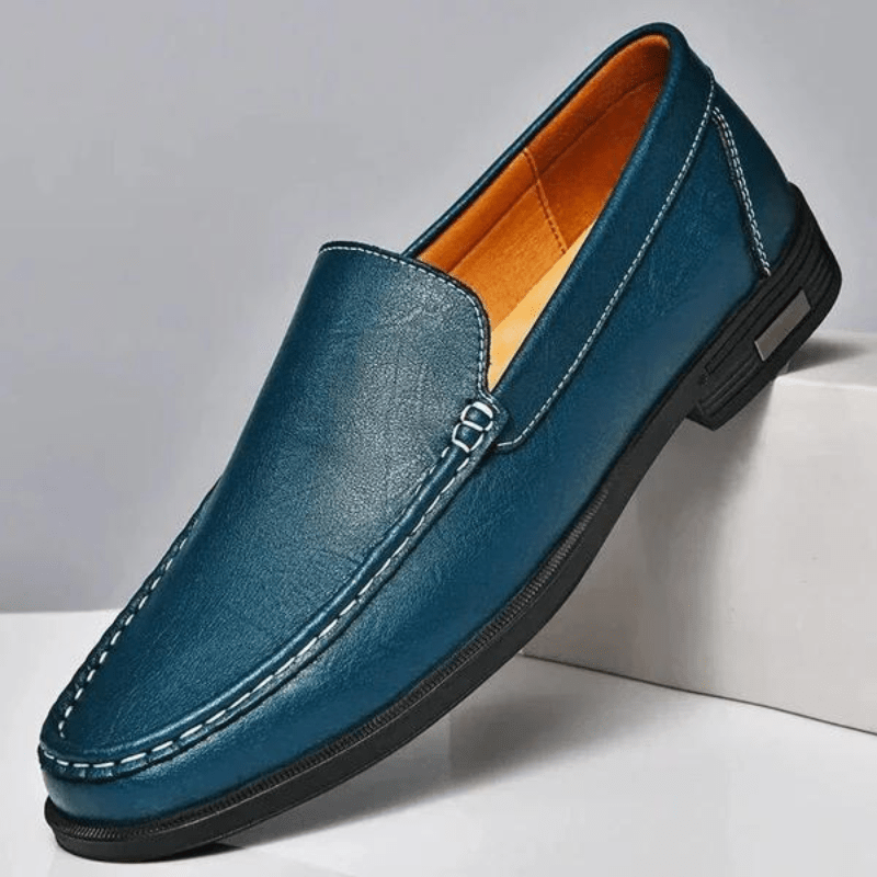 Primadon Herren Slipper Tarek klassische Lederloafer für Herren bequem