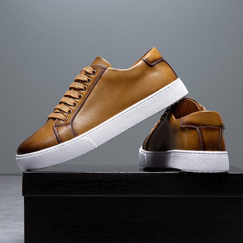 Primadon Herren Sneaker Khaki / 38.5 Mathis eleganter Sneaker für Herren atmungsaktiv