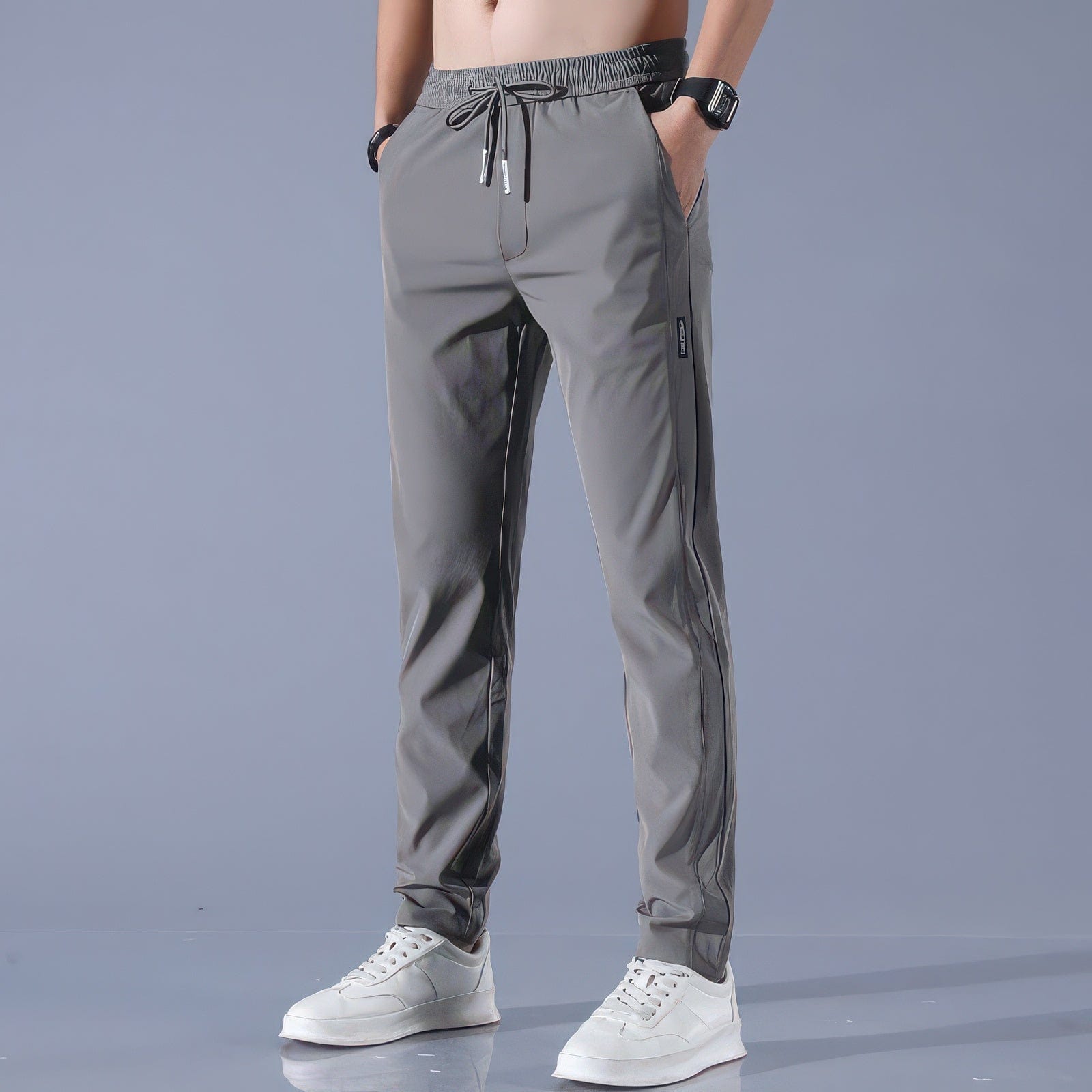 Primadon Herren Sportbekleidung Dunkelgrau / M Leon | atmungsaktive Jogginghose für Herren slim tapered