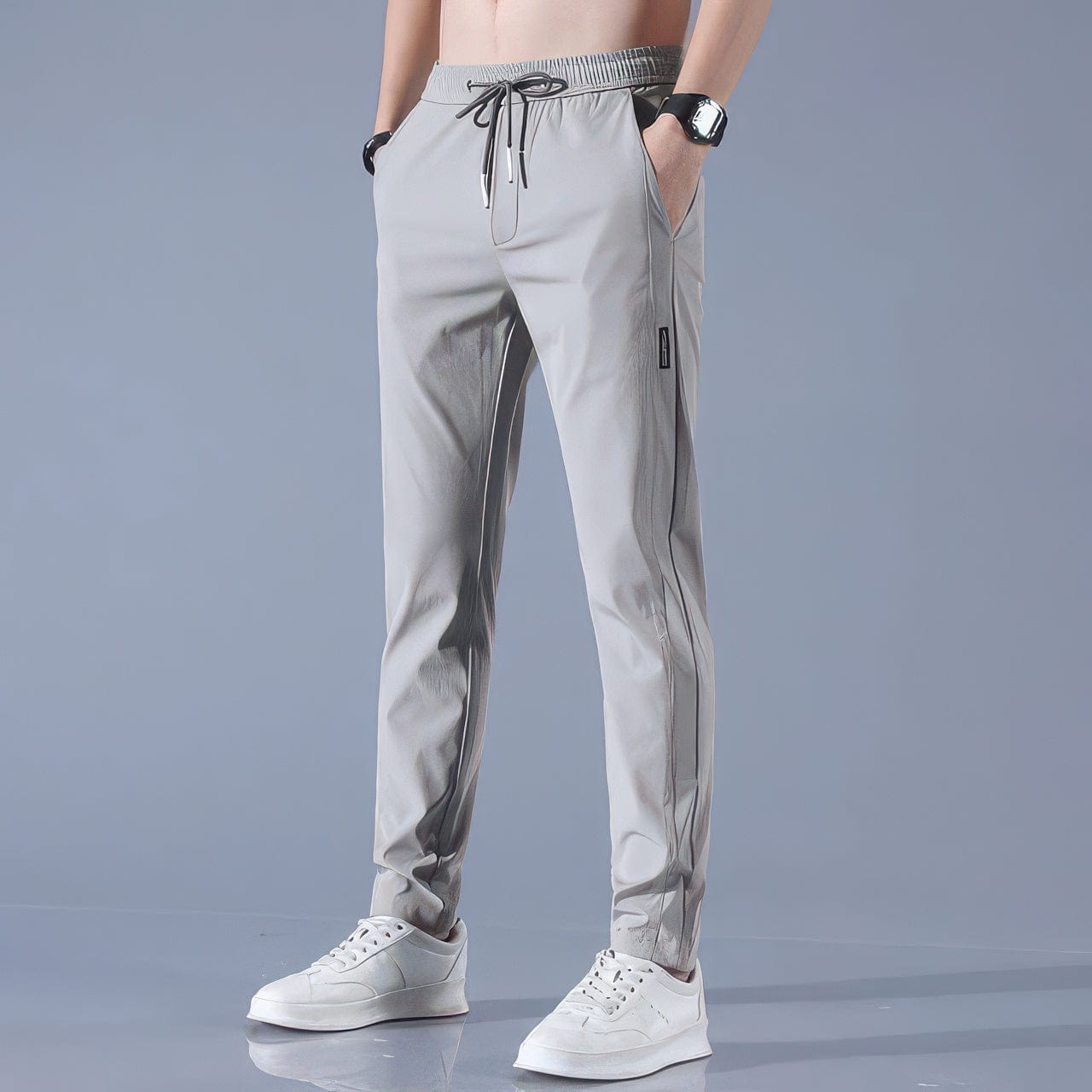 Primadon Herren Sportbekleidung Grau / M Leon | atmungsaktive Jogginghose für Herren slim tapered