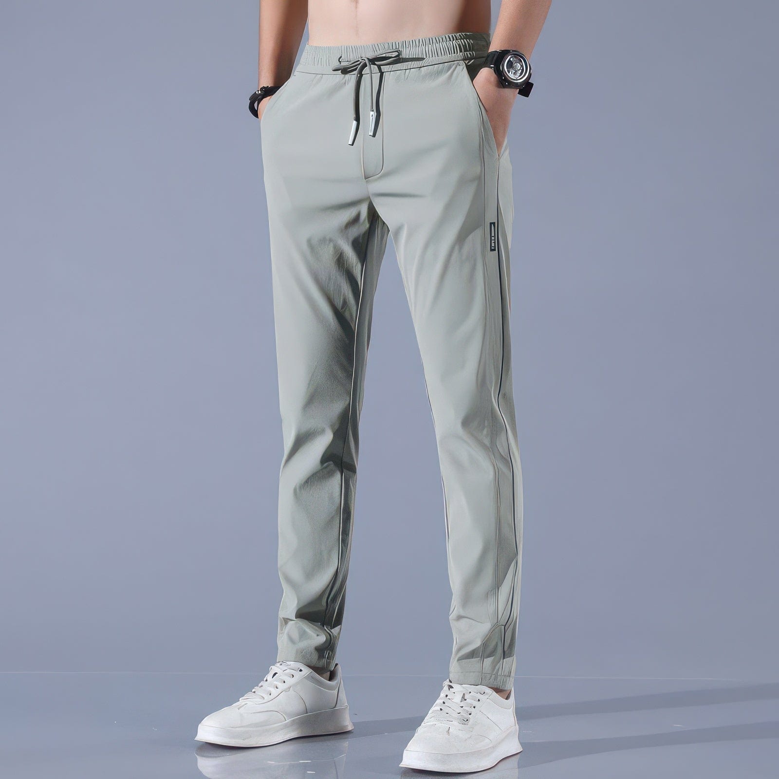 Primadon Herren Sportbekleidung Grün / M Leon | atmungsaktive Jogginghose für Herren slim tapered