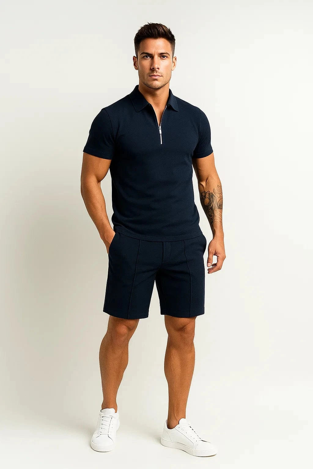Primadon Herren-Sportbekleidung Marineblau / S Eren | sportliches Polo Set für Herren Sommer