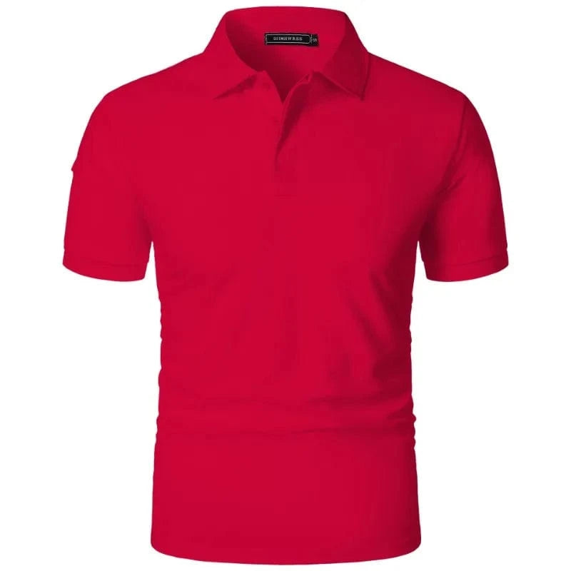 Primadon Herren Sportbekleidung Rot / L Alaric | atmungsaktives Polo-Shirt für Herren oversized