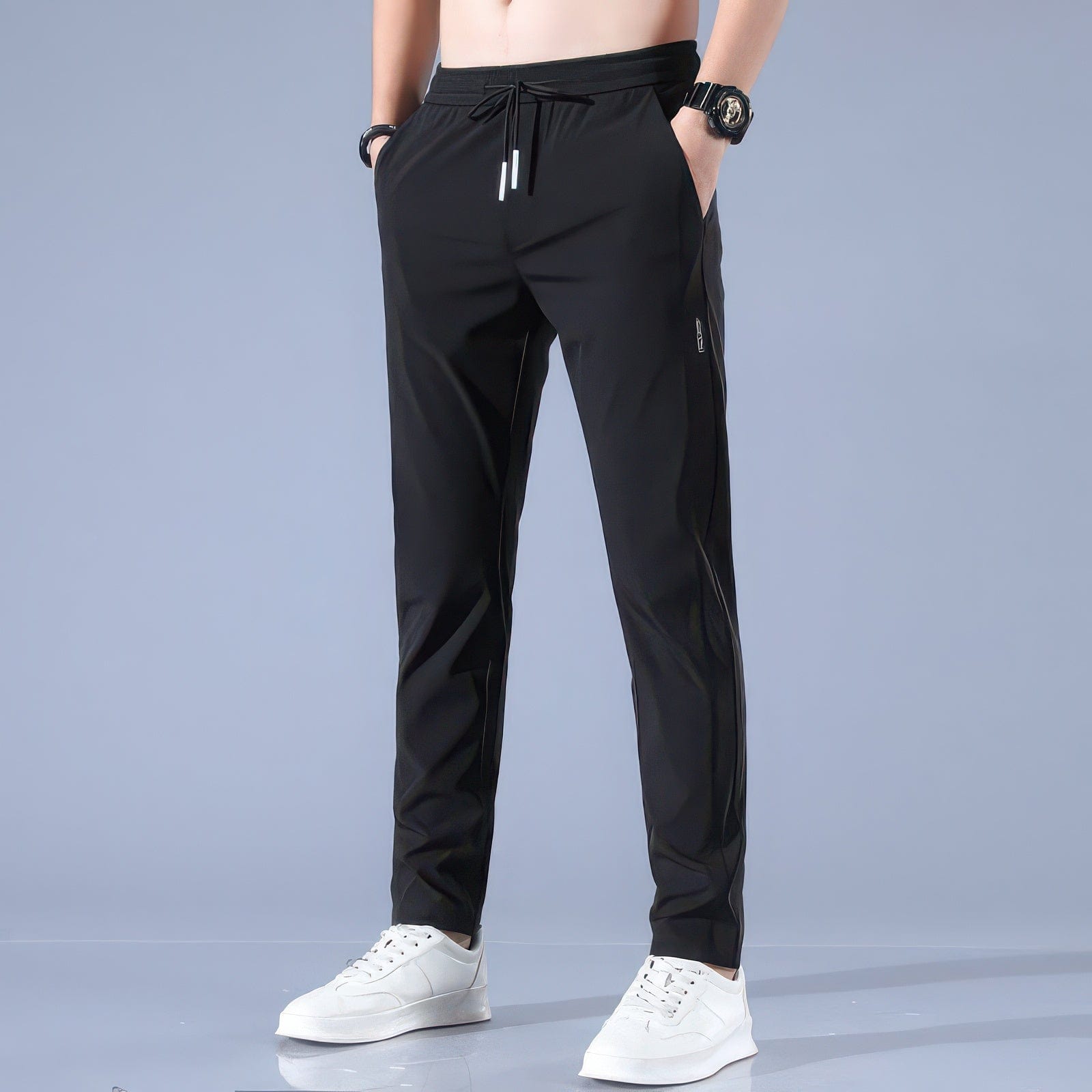 Primadon Herren Sportbekleidung Schwarz / M Leon | atmungsaktive Jogginghose für Herren slim tapered