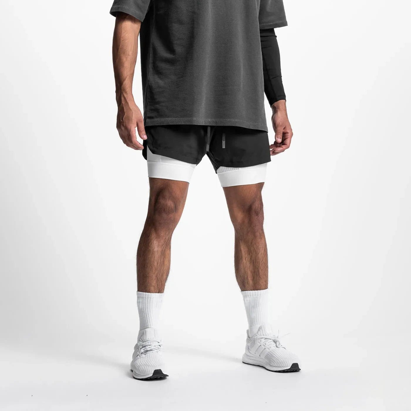 Primadon Herren Sportbekleidung Schwarz - weißes Futter / S Max | Atmungsaktive Fitness Shorts für Herren leicht
