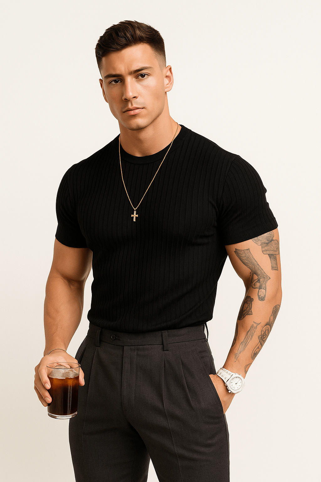 Primadon Herren T-Shirts Schwarz / M Felix figurbetontes T-Shirt für Herren atmungsaktiv
