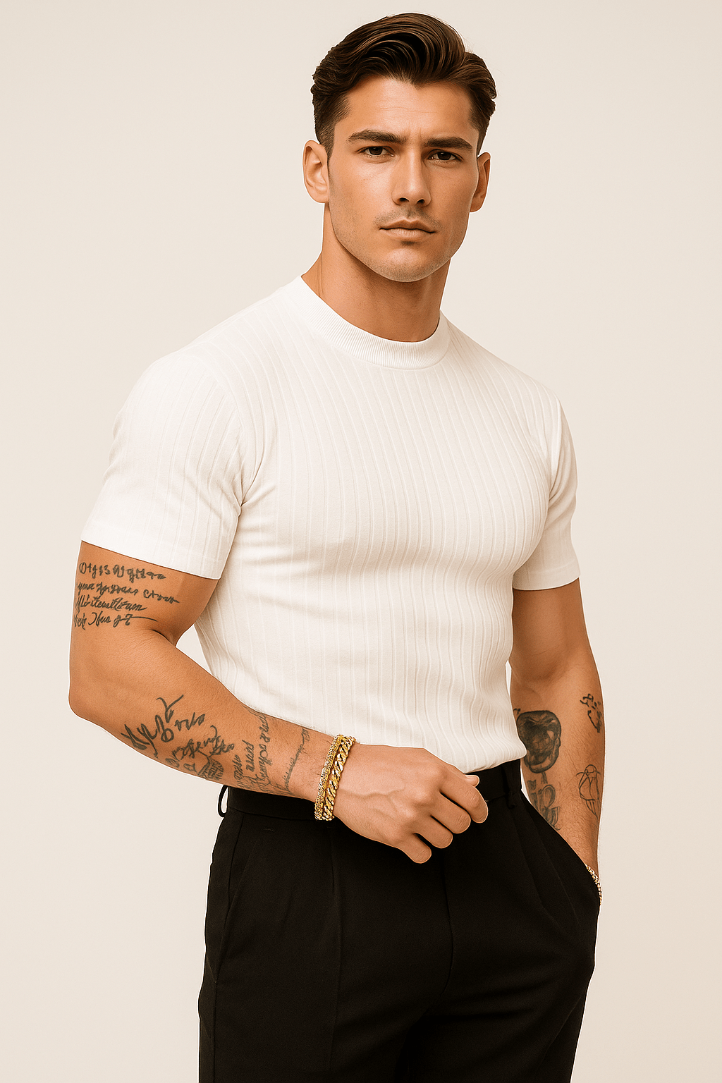 Primadon Herren T-Shirts Weiß / M Felix figurbetontes T-Shirt für Herren atmungsaktiv