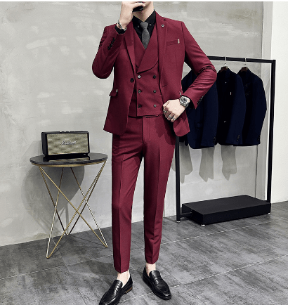 Primadon Herrenanzüge André | Eleganter 3-Teiliges Anzug Set für Herren Hochzeit