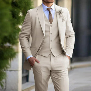 Primadon Herrenanzüge Beige / S Adrian | Eleganter Slim Fit Anzug für Herren ganzjährig