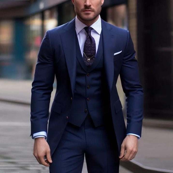 Primadon Herrenanzüge Blau / S Adrian | Eleganter Hochzeitsanzug Herren klassisch dreiteilig