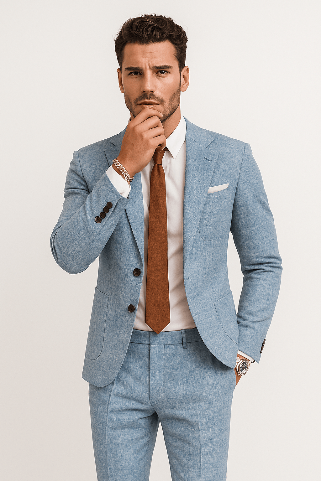 Primadon Herrenanzüge Blau / S Zeno eleganter Anzug für Herren Sommer