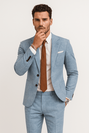 Primadon Herrenanzüge Blau / S Zeno eleganter Anzug für Herren Sommer