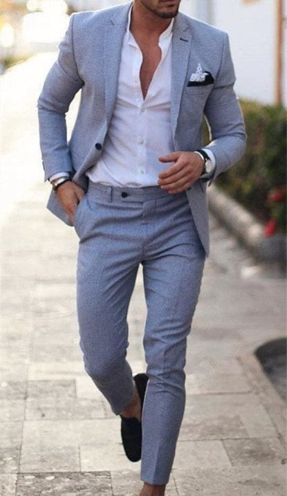 Primadon Herrenanzüge Blau / XS Adrian | Eleganter Herrenanzug 2-teilig für Sommer atmungsaktiv