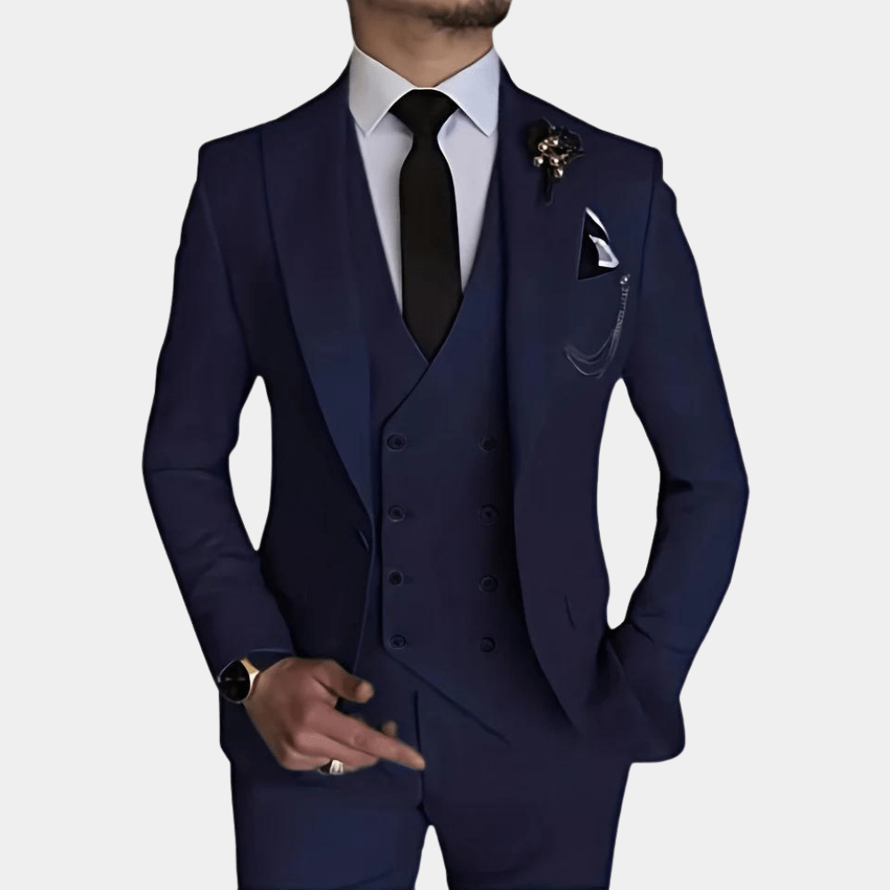 Primadon Herrenanzüge David | Eleganter 3-Teiler Anzug für Herren Hochzeit Slim Fit