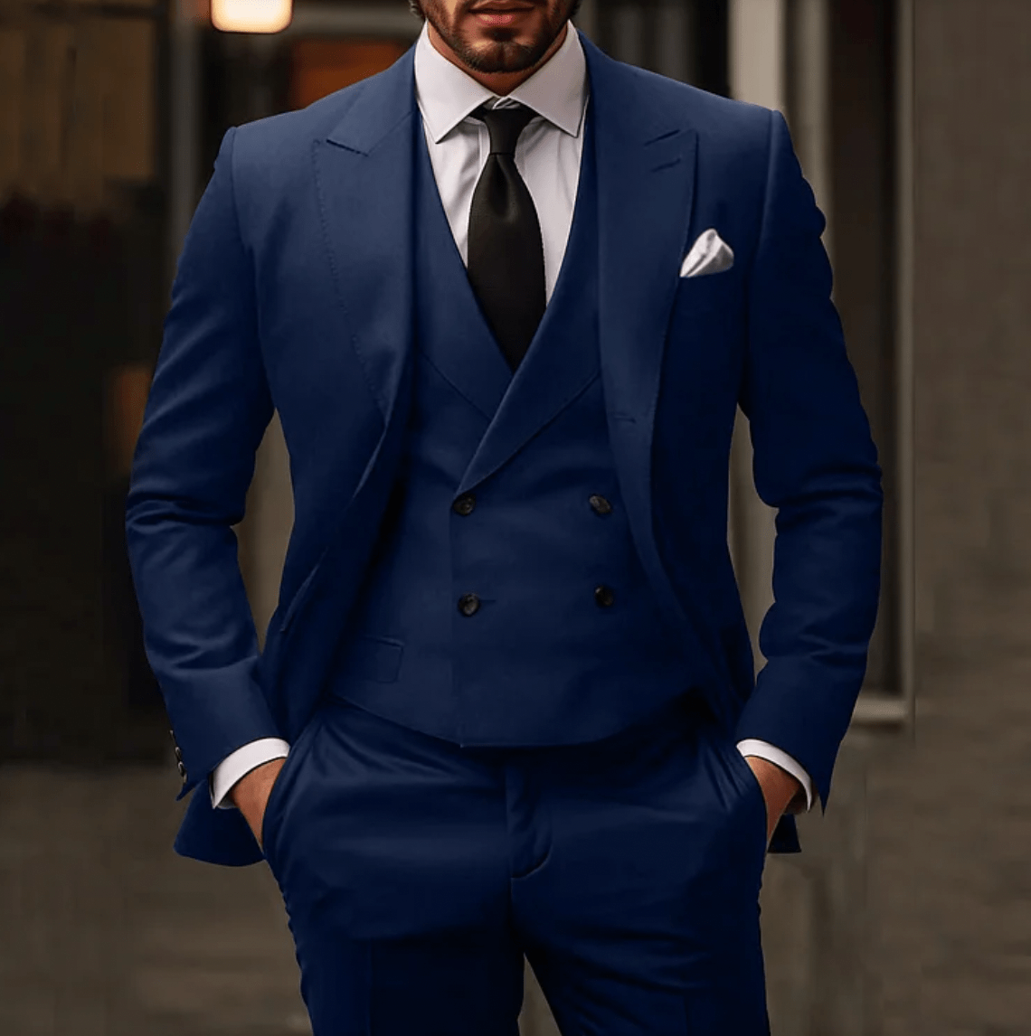 Primadon Herrenanzüge Dunkelblau / XS Patrick | Eleganter Herrenanzug Dreiteiler klassisch