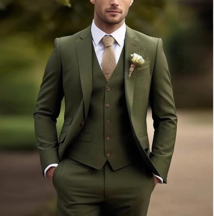 Primadon Herrenanzüge Dunkelgrün / S Adrian | Eleganter Hochzeitsanzug Herren klassisch dreiteilig