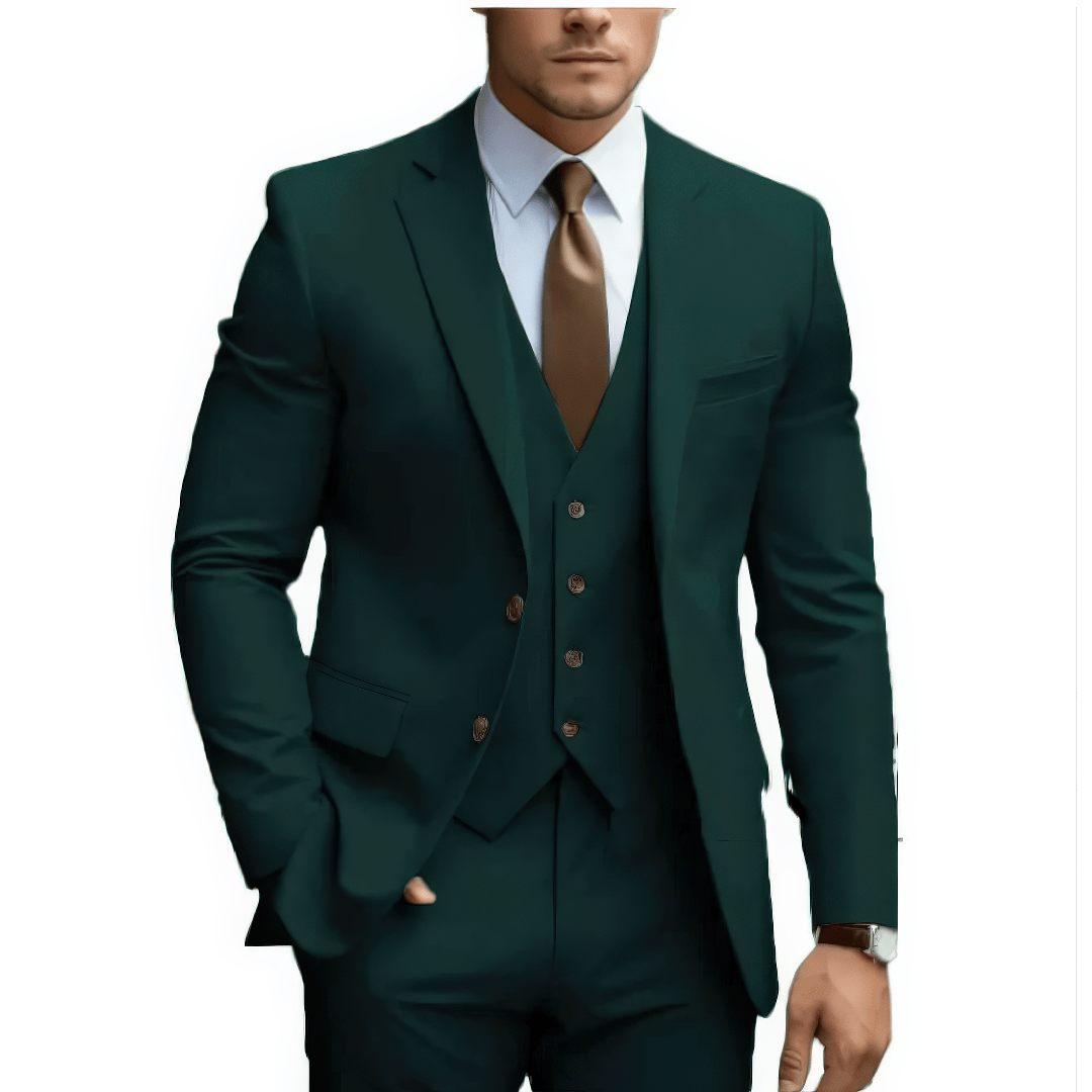 Primadon Herrenanzüge Dunkelgrün / S Benno | eleganter Hochzeitsgastanzug für Herren slim fit