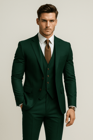 Primadon Herrenanzüge Dunkelgrün / S Benno | eleganter Hochzeitsgastanzug für Herren slim fit