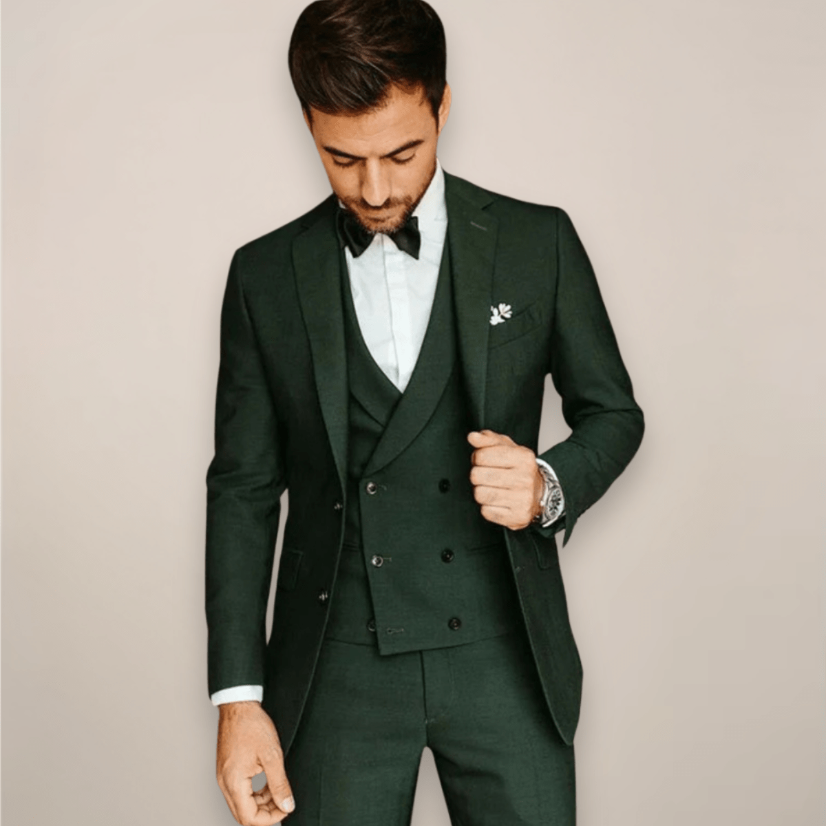 Primadon Herrenanzüge Dunkelgrün / XS Matteo | Eleganter Anzug für Herren Hochzeit Slim Fit
