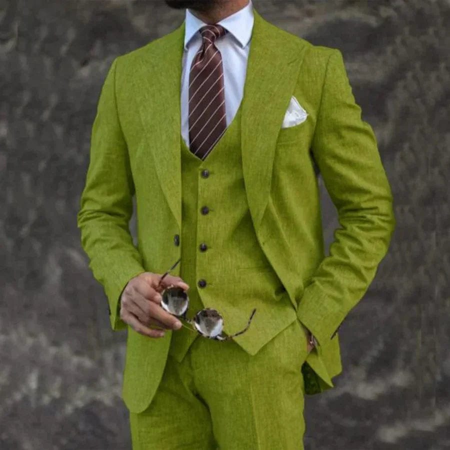 Primadon Herrenanzüge Grasgrün / S Thomas | Eleganter Anzug für Herren Atmungsaktiv Hochzeit